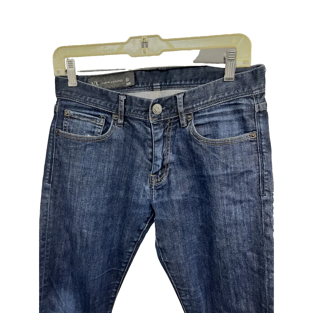Armani Exchange J130 Ultra Slim Skinny Denim Mens Jeans 30x31 Stretch Dark Wash